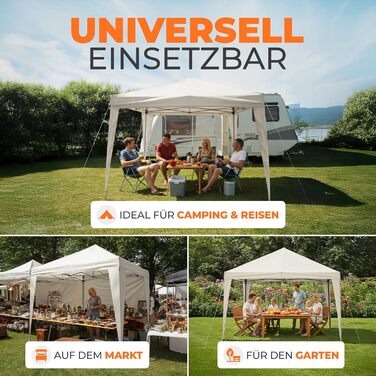 Павільйон Kronenburg розкладний, 3x3 м, водонепроникний, UV захист 50+, Champagner, з 4 боковими панелями