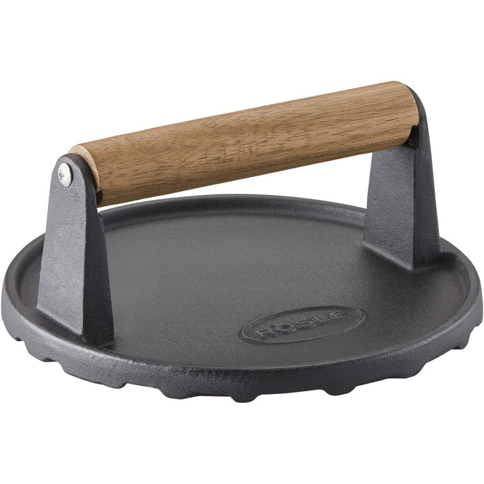 Набір для приготування бургерів RÖSLE 3-в-1 з пресом, вагами та лопаткою, нержавіюча сталь 18/10, чавун з емалевим покриттям