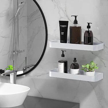 Підставка для душу без свердління, 2 шт. - Алюмінієва полиця для душу та ванної кімнати, срібна