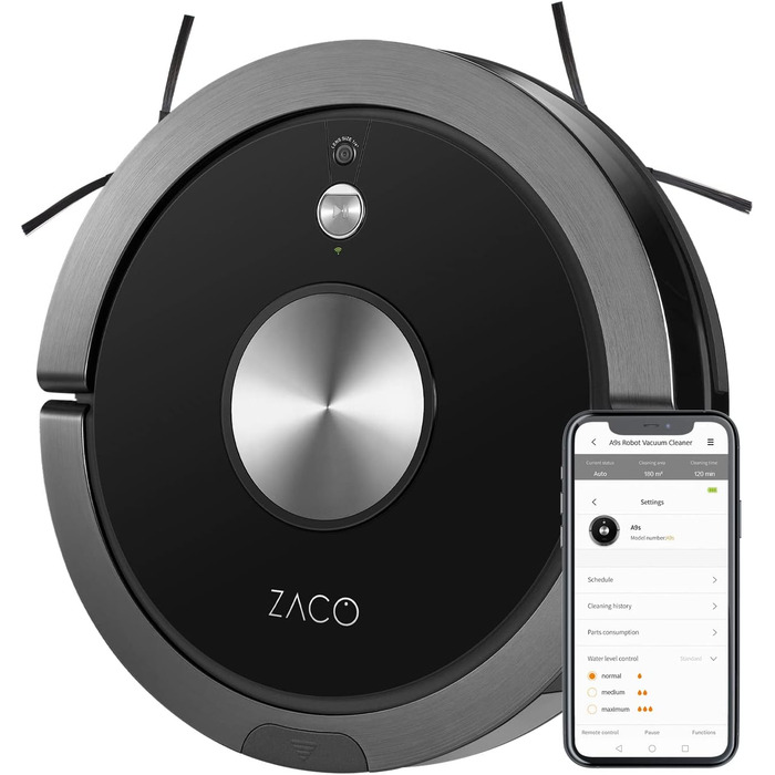 Робот-пилосос ZACO A9s з функцією миття підлоги, керуванням App/Alexa, 2 години роботи, для шерсті домашніх тварин, твердої підлоги/килимів