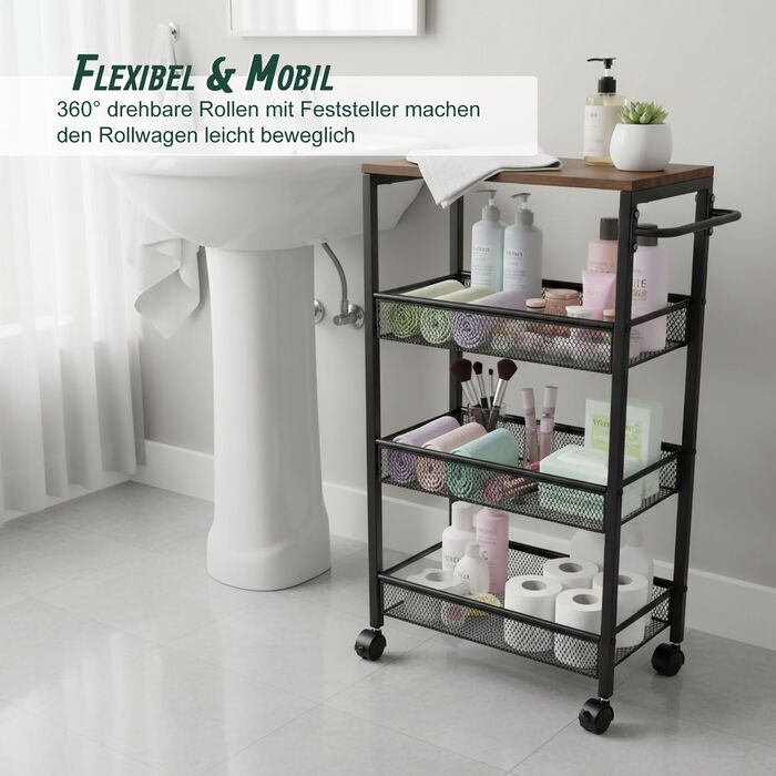 Органайзер Relaxdays для ванної кімнати з 4 ярусами