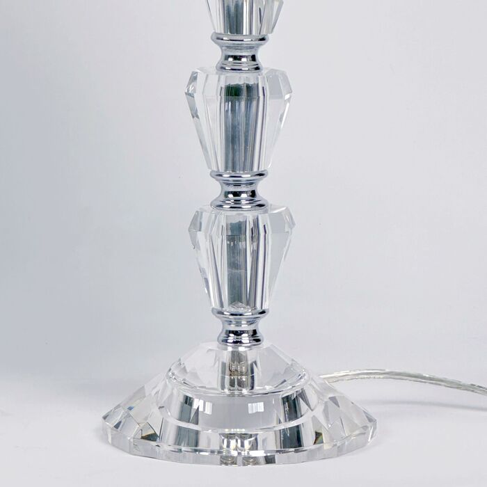 Лампа для столу Relaxdays з кришталевою основою та тканинним абажуром