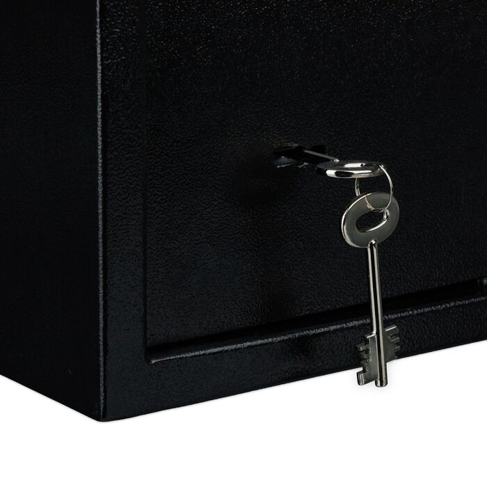 Relaxdays Чорний настінний сейф на ключ