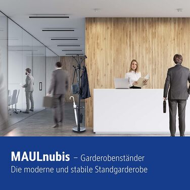 Настінна вішалка для одягу MAUL Nebula з 20 гачками та тримачем для парасольки, срібно-чорна