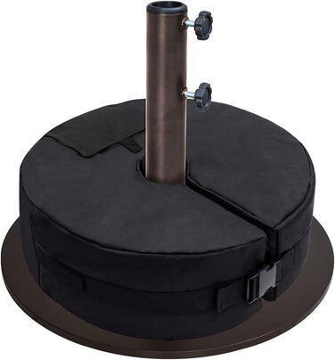 Підставка для парасольки EliteShade кругла зі сталі, до 63,5 кг, для ринку, тераси, на відкритому повітрі, міцна, з мішком для піску (пісок не входить до комплекту), червоно-коричневий бронзовий колір