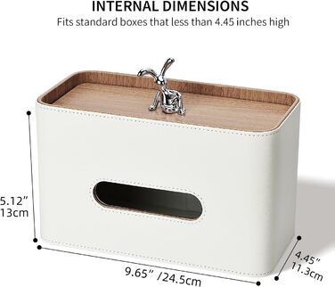 Скляниця для серветок GORESE з підносом, шкіряна, для офісу, дому, авто, ванної кімнати. Білий колір