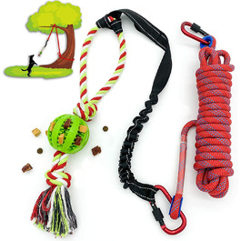Вуличні іграшки для собак NEECONG, банджі-соло для підвішування, прив'язь, перетягування каната для собак, міцні інтерактивні іграшки для собак з металевими пружинами, іграшки на мотузочці для собак (зелений)