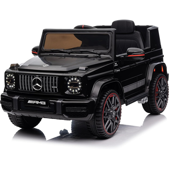 Дитячий електромобіль FINOOS Mercedes G63 AMG 12V з пультом, 2+1 швидкість, музика, USB, LED, чорний
