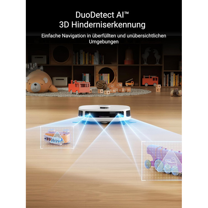 Робот-пилосос EUREKA J12 Ultra з функцією миття підлоги (самостійне очищення, прання та сушка), потужність всмоктування 5000Pa, обертова функція миття, Dual-LiDAR навігація, 3D уникнення перешкод, білий