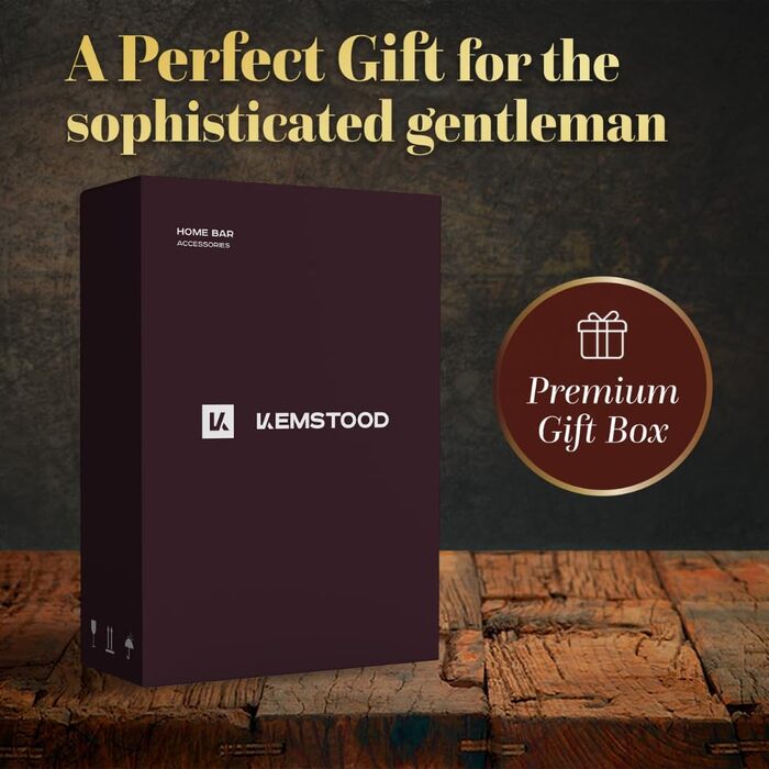 Набір для віскі Globus: декантир, 4 склянки, дерев'яний підставка, карта світу. Ідеальний подарунок для чоловіків та жінок. Підходить для віскі, джину, рому, скотчу, лікеру, бурбону, горілки.