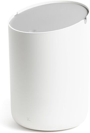 Міні-відерце для косметики Kazai 'Tove - 1,5 л Ексклюзивний дизайн Нековзне, в т.ч. внутрішнє відерце Чорне (відерце біле, кришка світло-сіра)