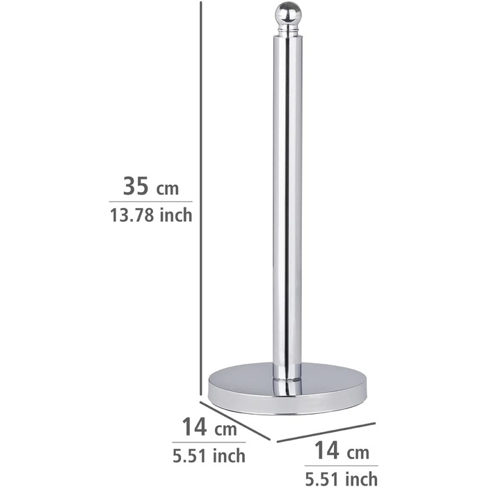 Тримач рулону туалетного паперу WENKO Viterbo - на 3 рулони туалетного паперу, нержавіюча сталь, 14 x 35 x 14 см, глянцевий (2 шт. в упаковці) глянцевий 35 x 14 x 14 см (2 шт. в упаковці)
