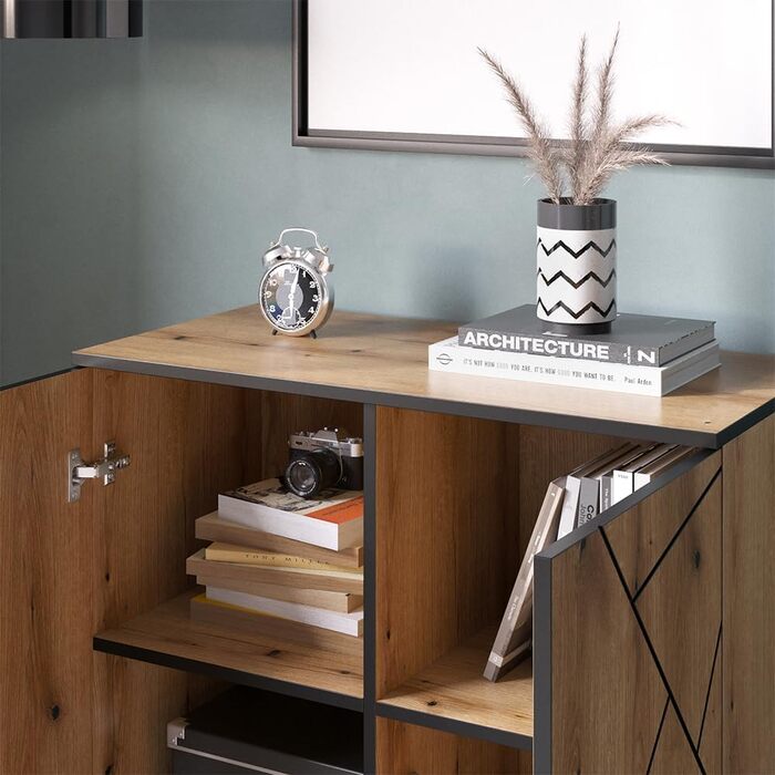 Комод з 2 шухлядами Vicco Hatto, 124 x 69.6 см, дуб