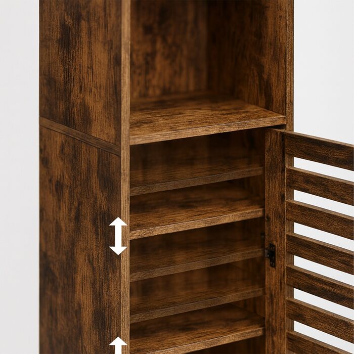 Висока шафа для ванної кімнати Relaxdays з дверцятами