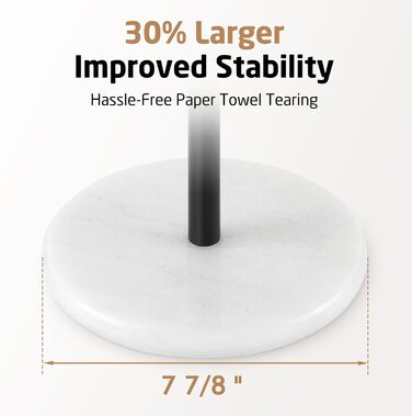 Тримач для паперових рушників KES з мармуром та нержавіючої сталі SUS304, підстільний, чорний, 20 см