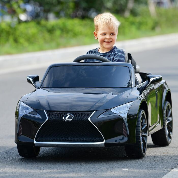 Дитячий електромобіль Lexus COSTWAY 12V з пультом, LED, музикою, USB, чорний