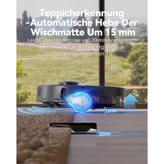 Робот-пилосос Tesvor S8 Pro з функцією миття - 8000Pa, 3в1, LiDAR-навігація, 240 хв роботи, керування через додаток/Alexa, для шерсті тварин, килимів та твердих підлог