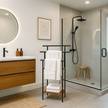 Підставка для рушників з полицею Relaxdays