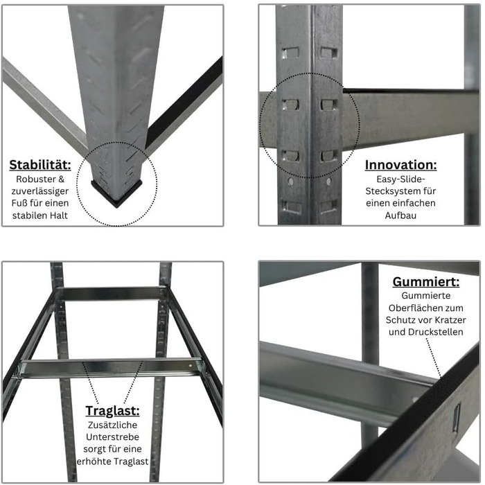 Стелаж для шин PROREGAL Ragnar, 180x120x40 см, 2 рівні, до 8 шин, з полицею, 265 кг на полицю, оцинкований, для гаража, складу, підвалу