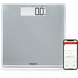 Цифрові ваги для ванної кімнати Soehnle Style Sense Connect 100 з Bluetooth і підключенням до додатків, ваги з великим РК-дисплеєм, ваги для ванної кімнати для максимальної ваги 180 кг