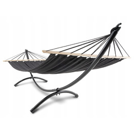 Гамак зі стійкою Di Volio, чорний, навантаження до 120 кг, 280 x 100 см