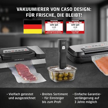 Вакууматор CASO VC 10 Plus Edition з набором аксесуарів, вакуумний пакувальник для продуктів, ширина шва 30 см, помпа 9 л/хв