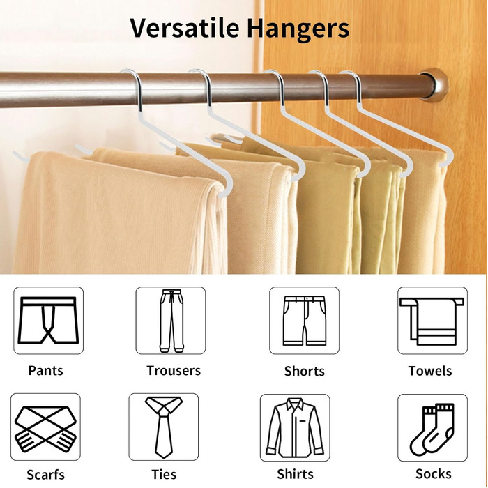 Металеві вішалки для штанів AIY05B, набір, 6 шт. - зручні, неслизькі, компактні, 38x13 см