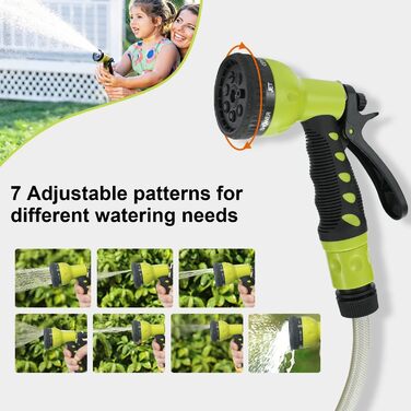 DEWINNER Тромбель для садового шланга 20+2 м, автоматичний, настінний, з ручною пістолетом, 7 функцій, для великих садів