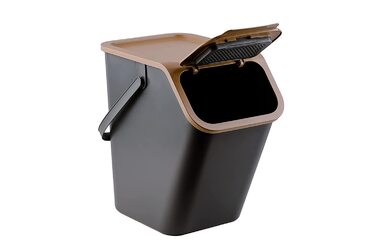Практичний ящик для збору сміття, система поділу сміття на кухні, Система видалення сміття з відкидною кришкою, кошик для сміття з кришкою, відро для сміття, система відділення сміття 25 л (коричневого кольору)