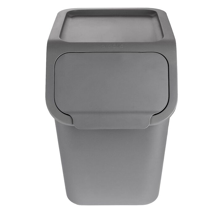 Практичний ящик для збору сміття, система поділу сміття на кухні, Система видалення сміття з відкидною кришкою, кошик для сміття з кришкою, сміттєвий бак, система поділу сміття сірого кольору 25 л