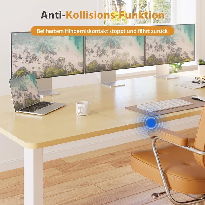 Регульований стіл за висотою з USB-C, електричний стіл з пам'яттю, стоячий стіл, комп'ютерний стіл для офісу, білий Pro, 180 x 80 см