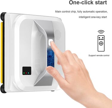 Робот-мийник вікон Topchances - розумний робот для миття скла з керуванням через додаток та пультом. Автоматичний миття вікон для дому та вулиці, підходить для високих вікон та стель. Магнітний, білий.