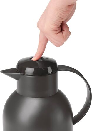 Термос Emsa Samba 1,5 л з Quick Press, 12 год тепло, 24 год холод, прозорий чорний