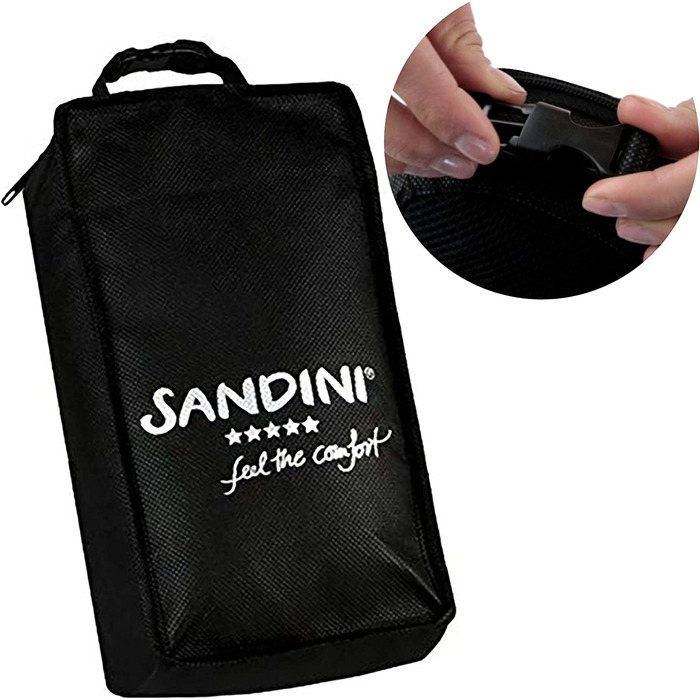 Звичайний розмір SANDINI TravelFix - подушка преміум-класу з мікрофібри європейського виробництва / подушка для шиї з ергономічною функцією підтримки-безкоштовна сумка для перенесення з затискачем для кріплення(плюшевий чорний)