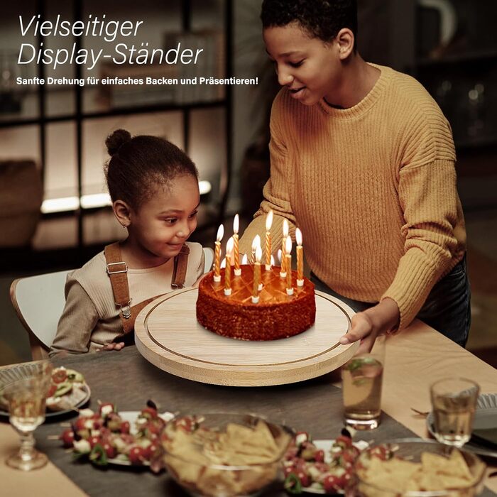 Дерев'яний підставка для тортів з кришкою, обертова тарілка для випічки, декор для тортів | Eukue