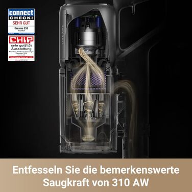 Dreame Z30 - Бездротовий пилосос з потужністю 190AW, LED-дисплеєм та турбо-щіткою для видалення шерсті тварин, 90 хвилин роботи, ідеальний для прибирання дому