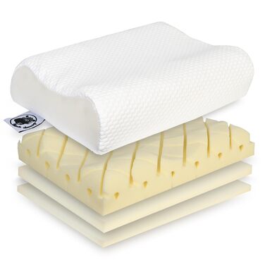 Ортопедична подушка для шиї Black Sheeep з ефектом пам'яті (Memory Foam), ергономічна з чохлом з евкаліпту для алергіків та тих, хто спить на боці, Made in Germany