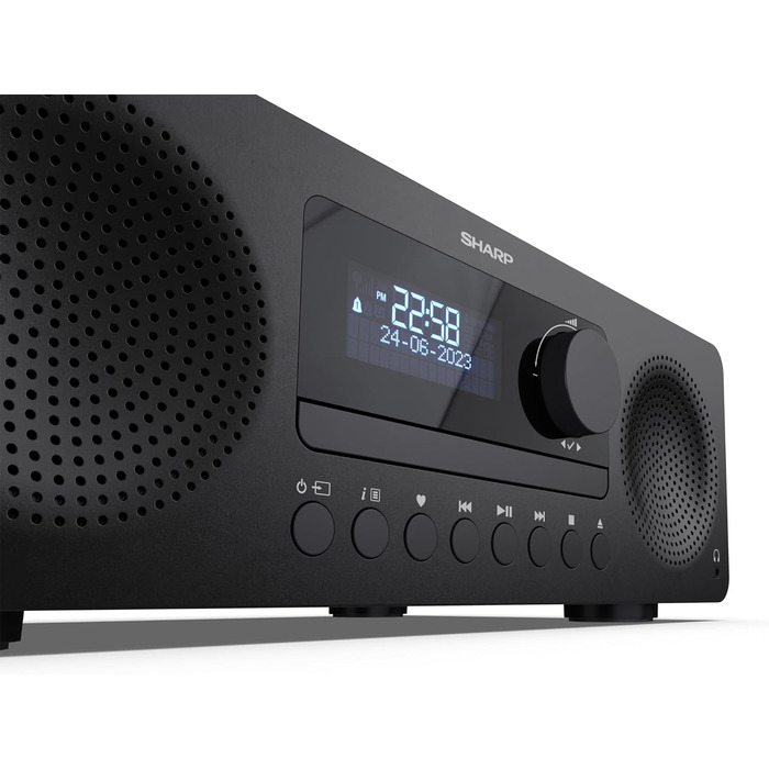 Компактна система SHARP XLB520D, 40 Вт, DAB/FM, Bluetooth, моноблок Hi-Fi, чорний