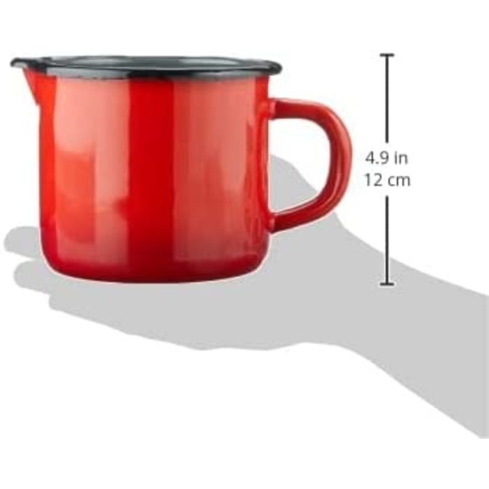 Емальований чайник Karl Krüger Rom 1л червоно-сірий з виливом, 12x12x11 см