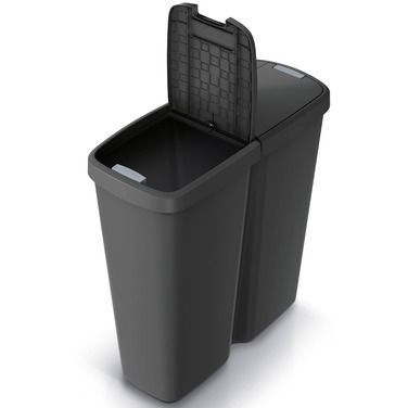 Відро для сміття Duo Сірий/Жовтий 50 л 55x25x57см