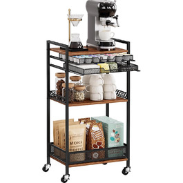 Підставка для капсул Nespresso та Keuring з 5 ярусами, з висувними ящиками та колесами. Організатор для капсул кави та аксесуарів на кухню