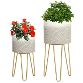 Outsunny Flower Pots Набір з 2 підставок для рослин Рамка кашпо для вітальні та балкона Металевий сучасний дизайн