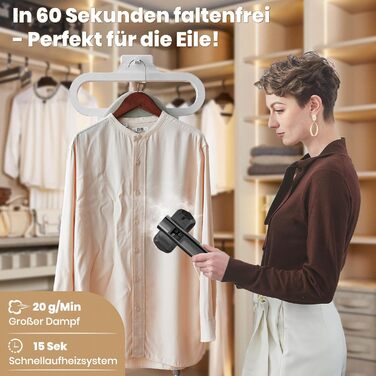 Портативний парогенератор для подорожей 2-в-1 Black, Швидкий нагрів 15с