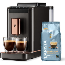 Повністю автоматична кавомашина Tchibo Esperto2 Caff з функцією 2 чашок, в т.ч. бариста вагою 1 кг для пінки кави та еспресо, (Темна мідь)