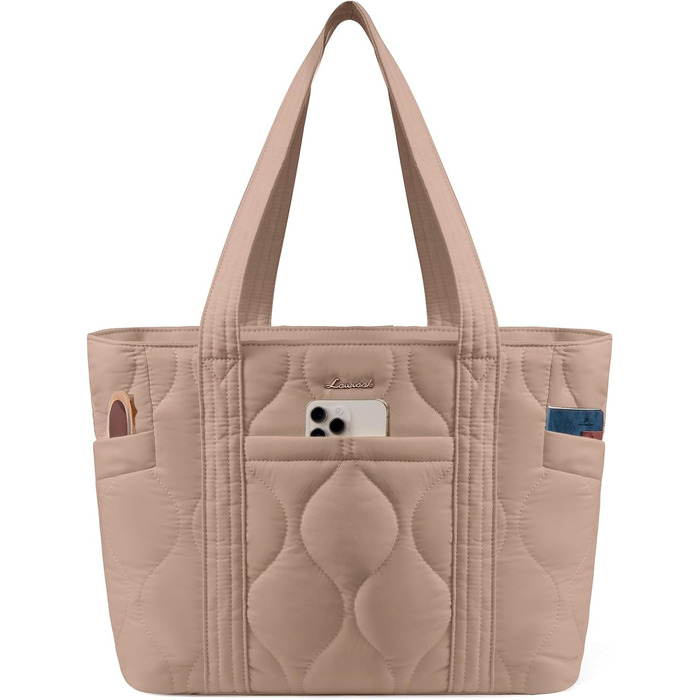 Сумка для ноутбука LOVEVOOK, жіноча велика, shopper, tote, для роботи, навчання, подорожей (15.6 дюймів, хакі)