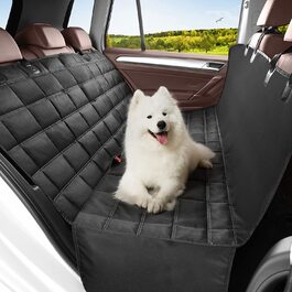 Ковдра для собак заднє сидіння автомобіля 4-в-1, 100 водонепроникне сидіння для собак заднє сидіння автомобіля для легкових, вантажних, і позашляховики, стійке до подряпин нековзне автомобільне ковдру заднє сидіння для собак чорний 135x148 см