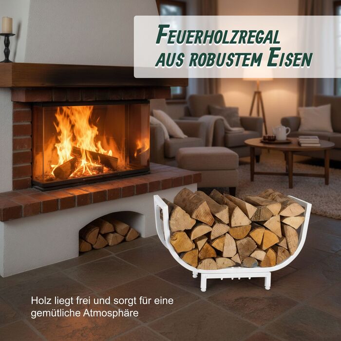 Стильна полиця для дров Relaxdays з вигнутим дизайном