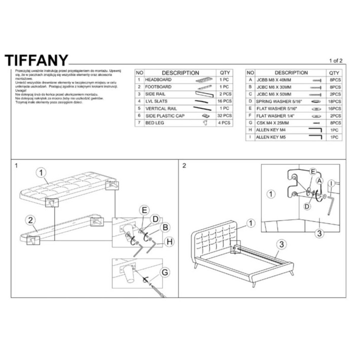 Ліжко TIFFANY 90X200 сіре/дуб TAP.57