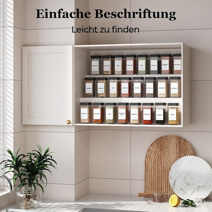 Набір баночок для спецій кутовий 12 шт. 120 мл з кришкою, чорний, з дозатором та 120 етикетками