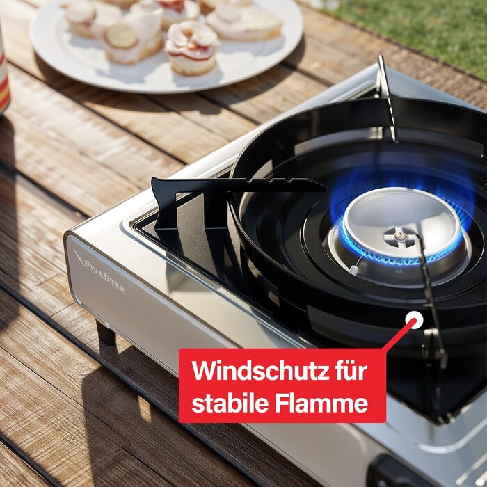 Генератор газовий 1-пальниковий для кемпінгу, для балончиків 227г, з п'єзозапалюванням та кейсом, для відпочинку на природі та кемпінгу, портативний газовий пристрій, потужність 2,2 кВт (1-пальниковий газовий генератор)